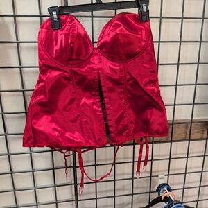 New Women's 40 Red Satin Corset